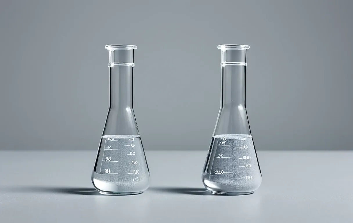 Two vials side by side — a particle and a gas: the same feeling, two different problems.