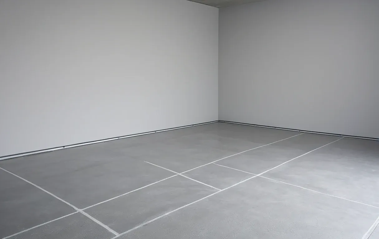 New flooring meeting a bare slab — a converted garage without a vapour barrier is the hard case.